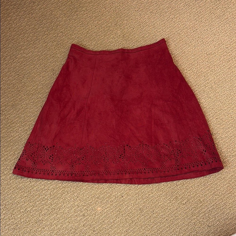Express Red Mini A-Line Skirt for Casual Wear